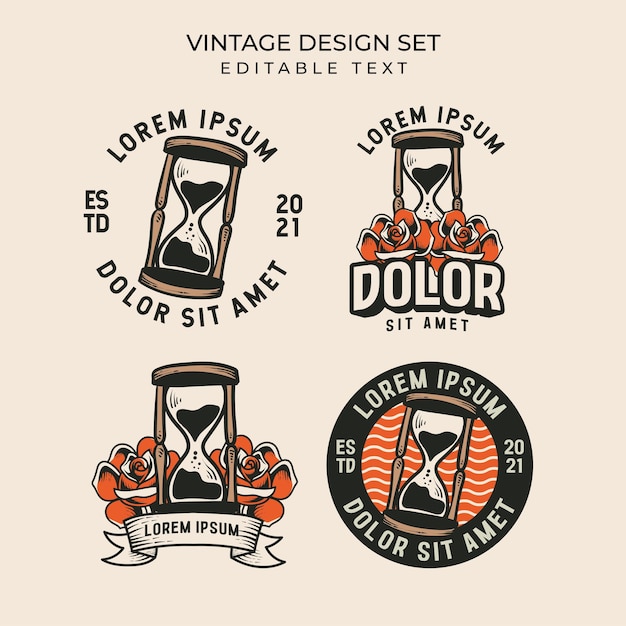 Vector vintage badges design illustration collection set