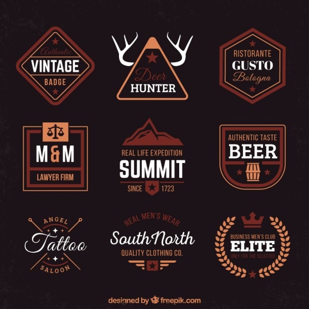 Vintage badges in flat style