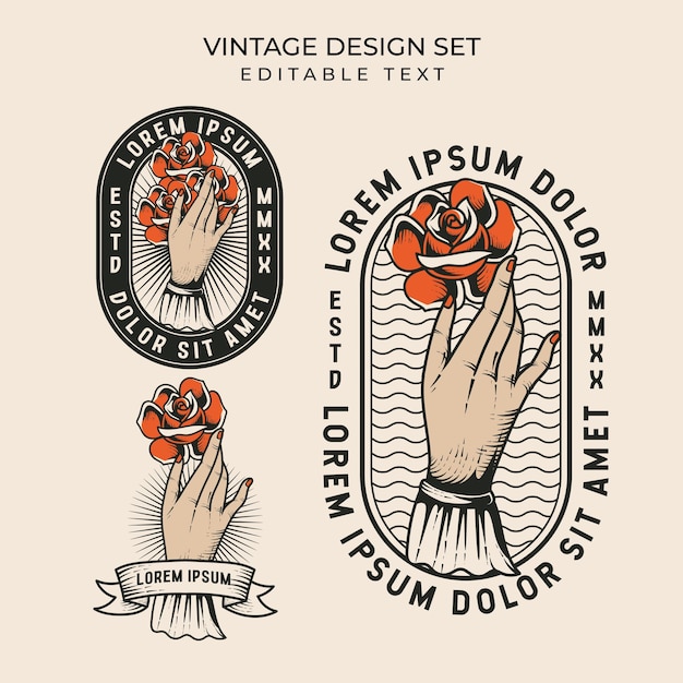 Vector vintage badges illustratie collectie ontwerpset