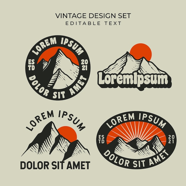 Vector vintage badges illustratie collectie ontwerpset