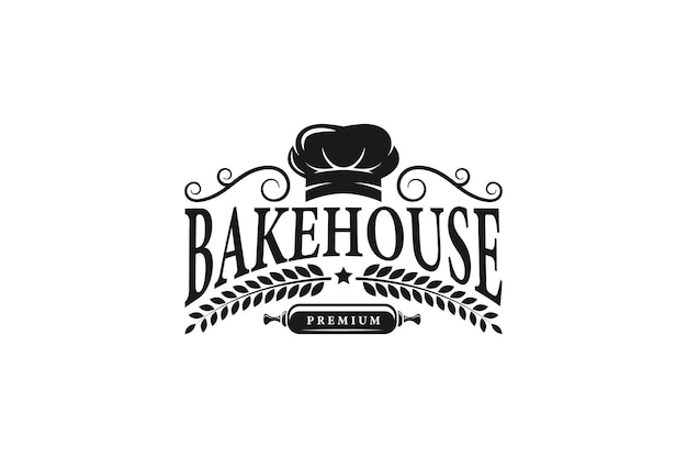 Vintage bakery emblem badge logo