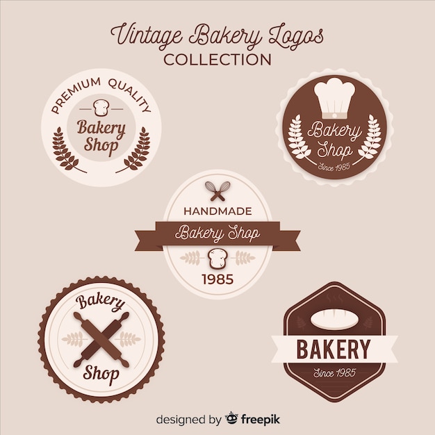 Vintage bakery logo pack