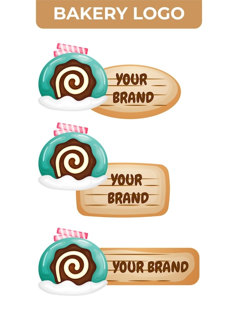 Винтажный логотип пекарни для логотипа ресторана на иллюстрации шаржа