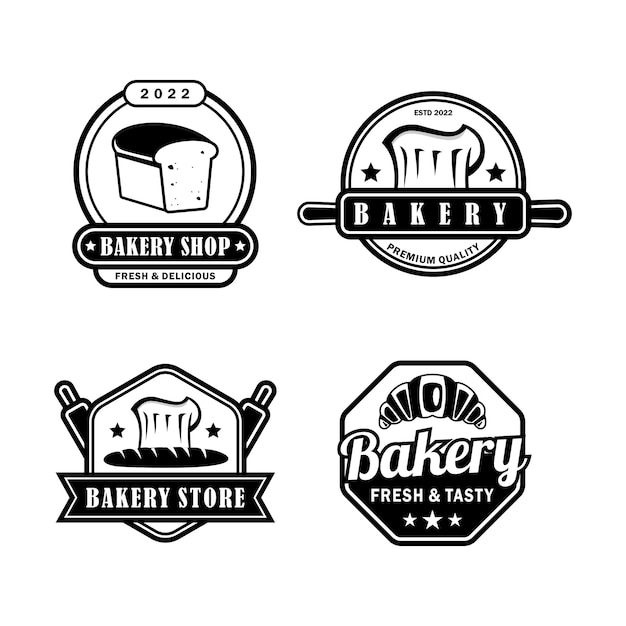 vintage bakery logo template design collection