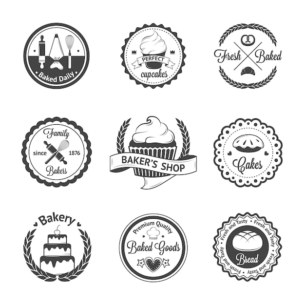 Vector vintage bakkerij badges