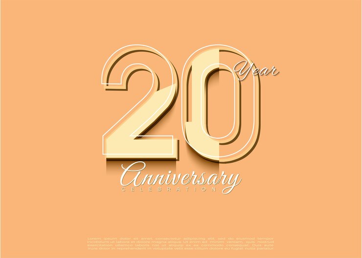 vintage banner concept in 20th anniversary celebration.