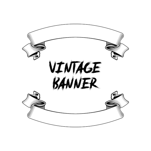 Vector vintage banner and ribbon vector