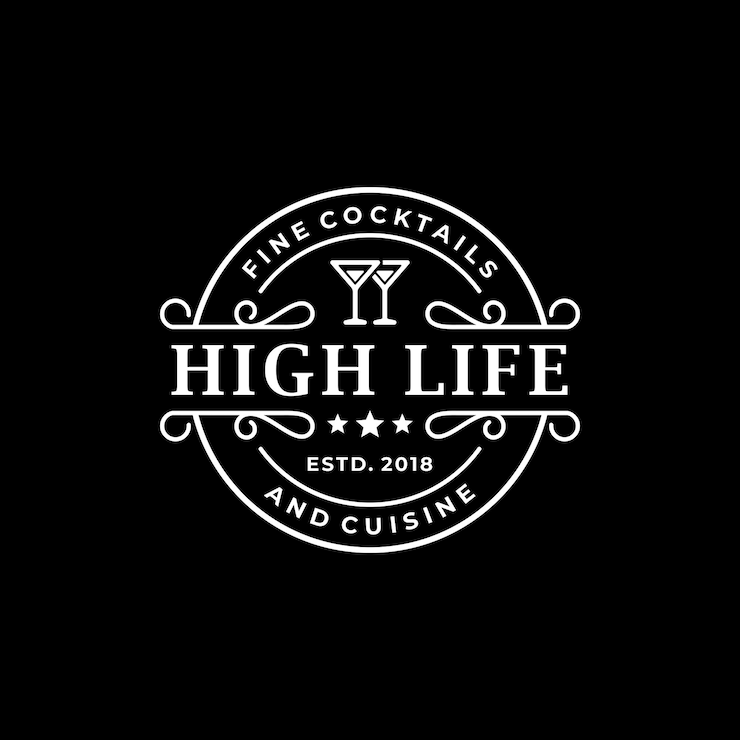 Vector vintage bar cocktail club and cuisine stamp logo design