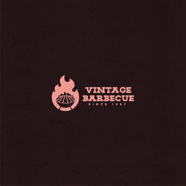 Vector vintage barbecue grill brand logo