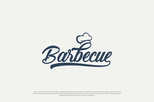 Vintage barbecue and grill logo design template