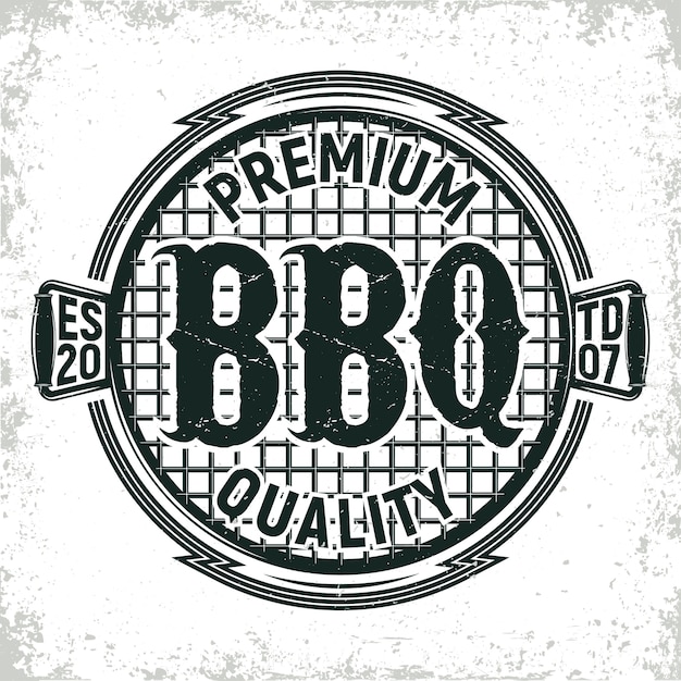 Vector vintage barbecue restaurant logo