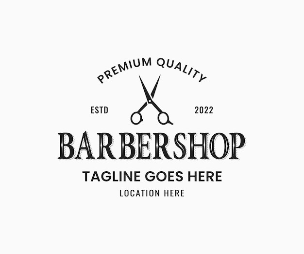 Vintage Barber Logo Design Vector Template