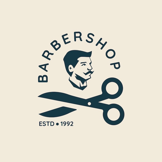 Vector vintage barber shop emblems 01