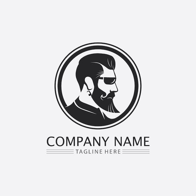 Vintage barbershop logo and design emblems labels badges logos background illustration