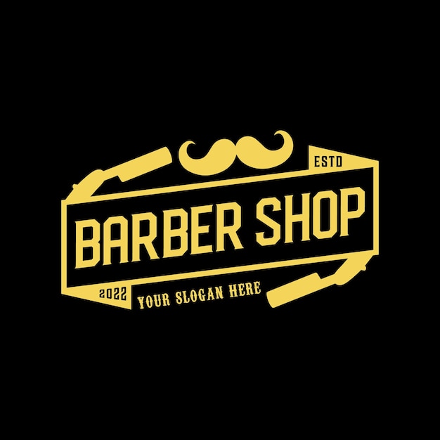 Premium Vector | Vintage barbershop logo design