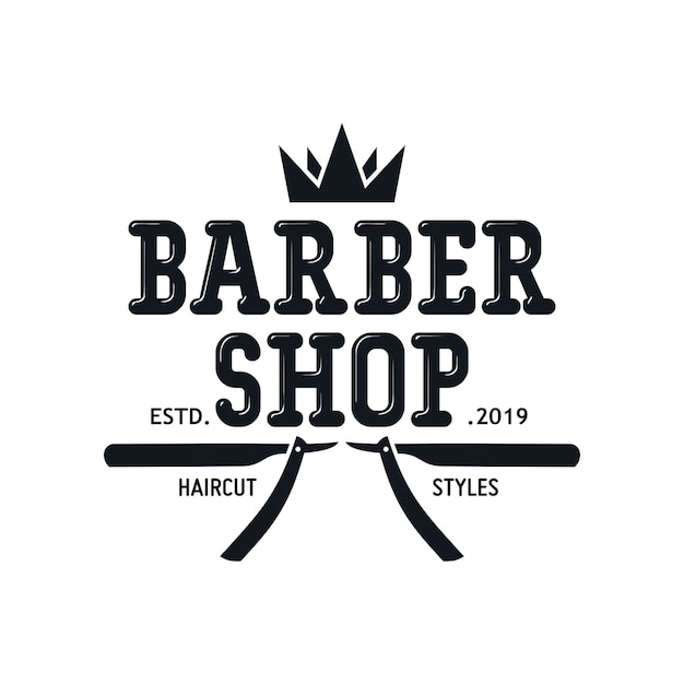 Vintage barbershop logo sjablonen