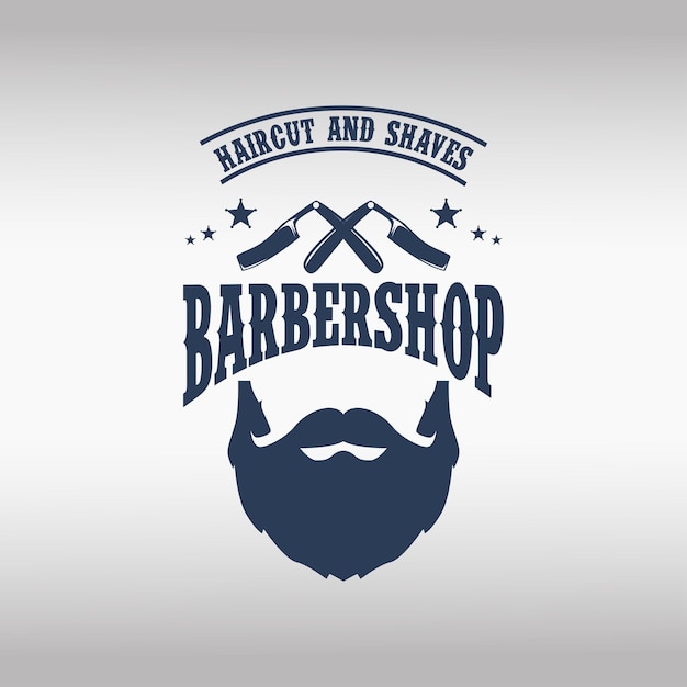 Vintage barbershop logo sjabloon