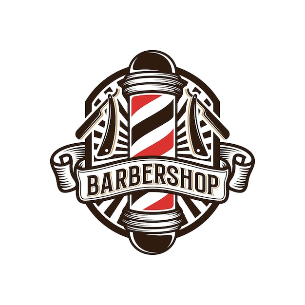 Vintage barbershop logo template