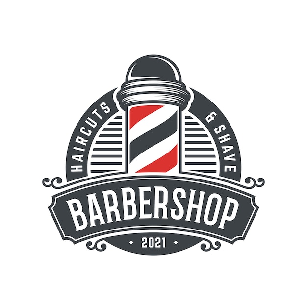 Vintage barbershop logo template