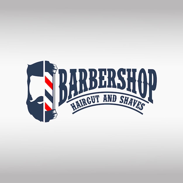 Vettore modello di logo barbershop vintage