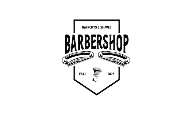 Vintage barbershop logo vector template