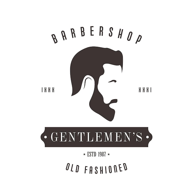 Vintage barbershop-logo voor uw ontwerp