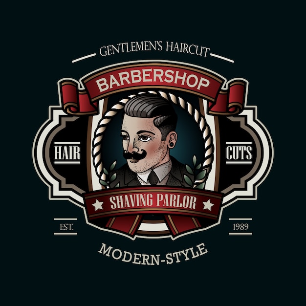 Vector vintage barbershop sign