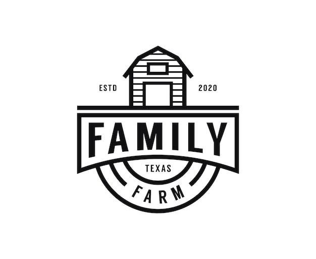 Vector vintage barn farm logo design vector template