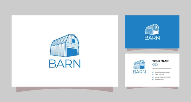 Vintage barn logo with business card