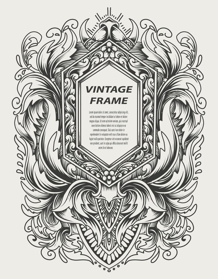 Vintage barok frame met antiek ornament