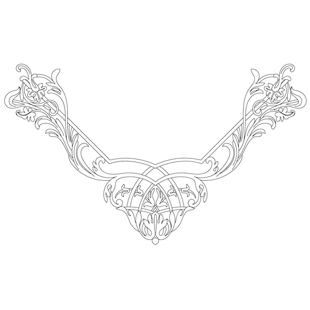 Vintage barok frame scroll ornament gravure grens retro bloemmotief in antieke stijl. Vector