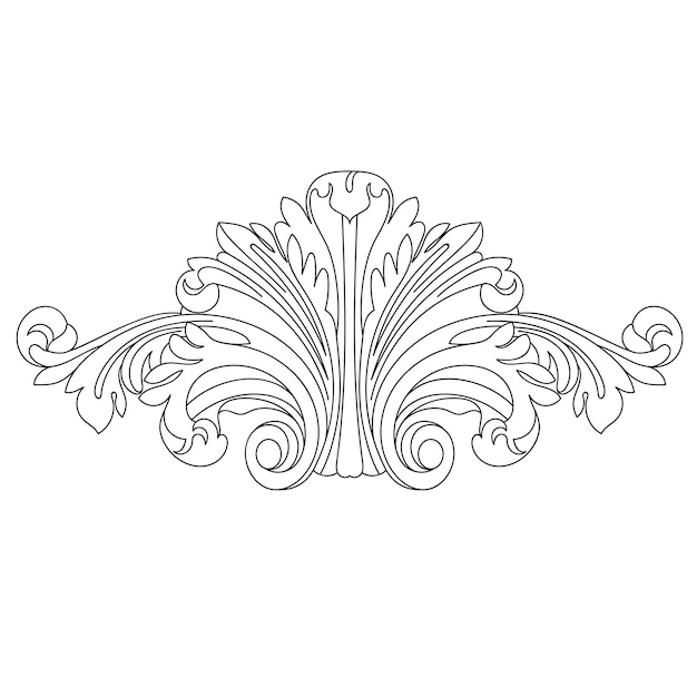 Vintage barokke scroll sieraad gravure grens retro bloemmotief. Vector.
