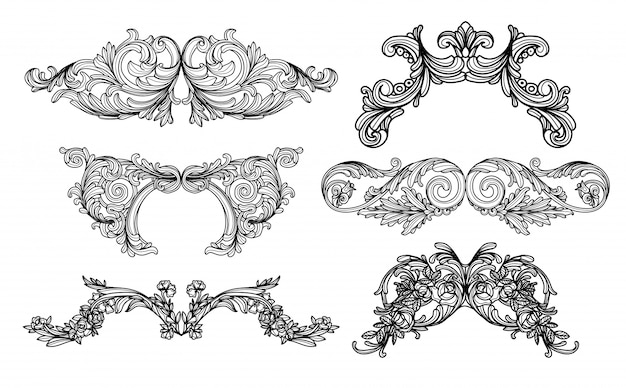 Vector vintage baroque drawing