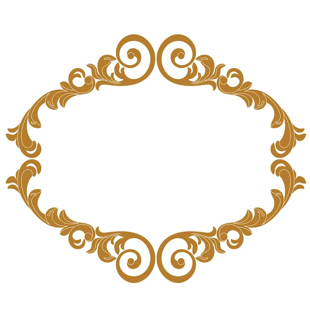 Vintage baroque frame ornament engraving border floral retro pattern in antique style. Vector.