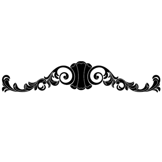 Vintage baroque frame scroll ornament engraving border floral retro pattern. Vector.