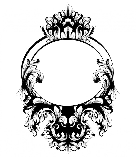 Vector vintage baroque mirror frame