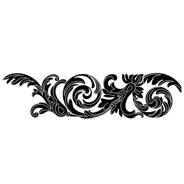 Vintage baroque ornament, corner. Retro pattern antique style acanthus. Vector.