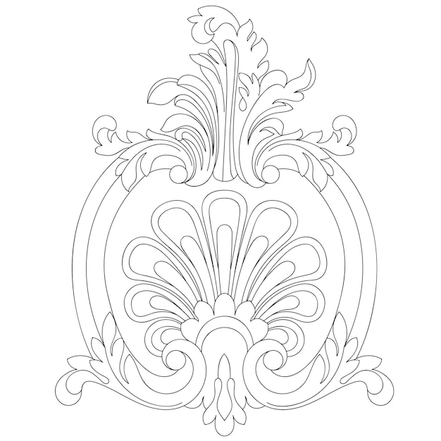 Vintage baroque ornament. Retro pattern antique style acanthus. Vector.