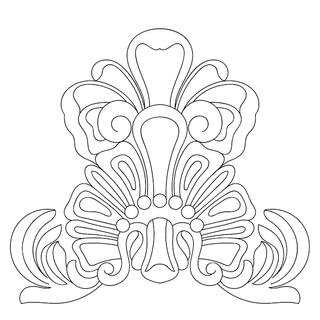 Premium Vector | Vintage baroque scroll ornament engraving border ...