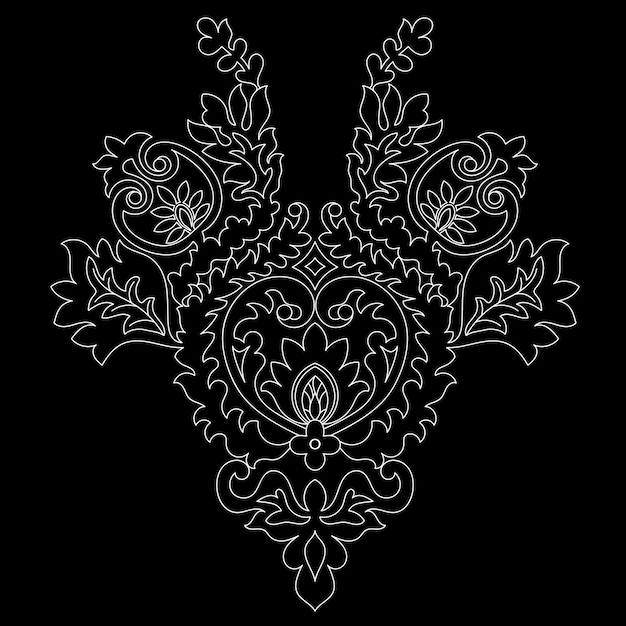 アンティーク スタイルのビンテージ バロック スクロール飾り彫刻ボーダー花柄レトロ パターン