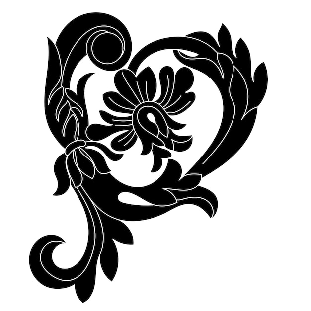 アンティーク スタイルのビンテージ バロック スクロール飾り engravingfloral レトロ パターン