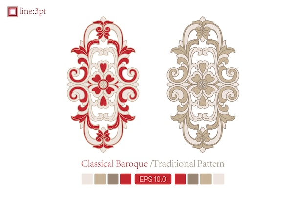 Vintage baroque victorian frame border floral ornament leaf scroll engraved vintage floral pattern o