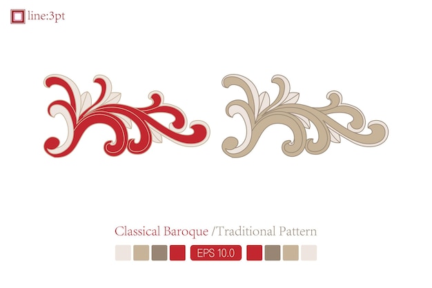 Vintage baroque victorian frame border floral ornament leaf scroll engraved vintage floral pattern o