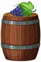 Vector vintage barrel with grapes illustration