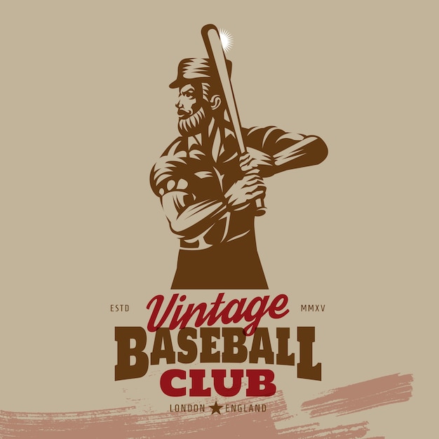 Logo vintage di pastella da baseball