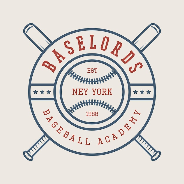 Logo vintage baseball, emblema, distintivo ed elementi di design. illustrazione vettoriale