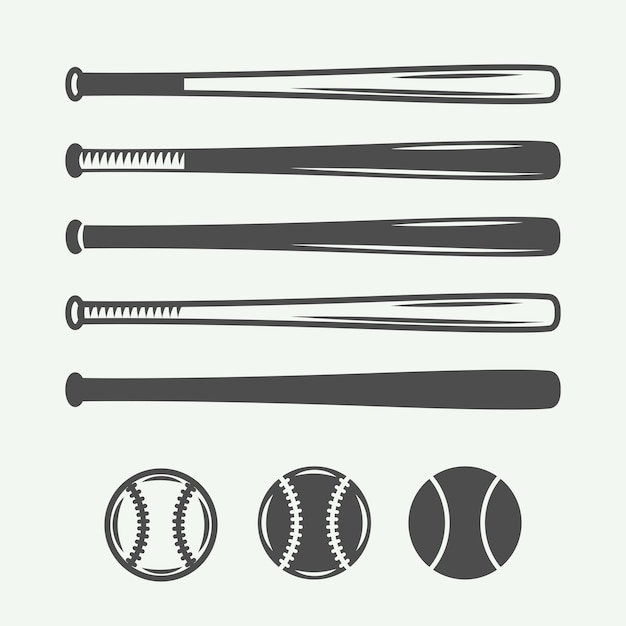 Винтажные бейсбольные логотипы, эмблемы, значки и элементы дизайна. Векторная иллюстрация