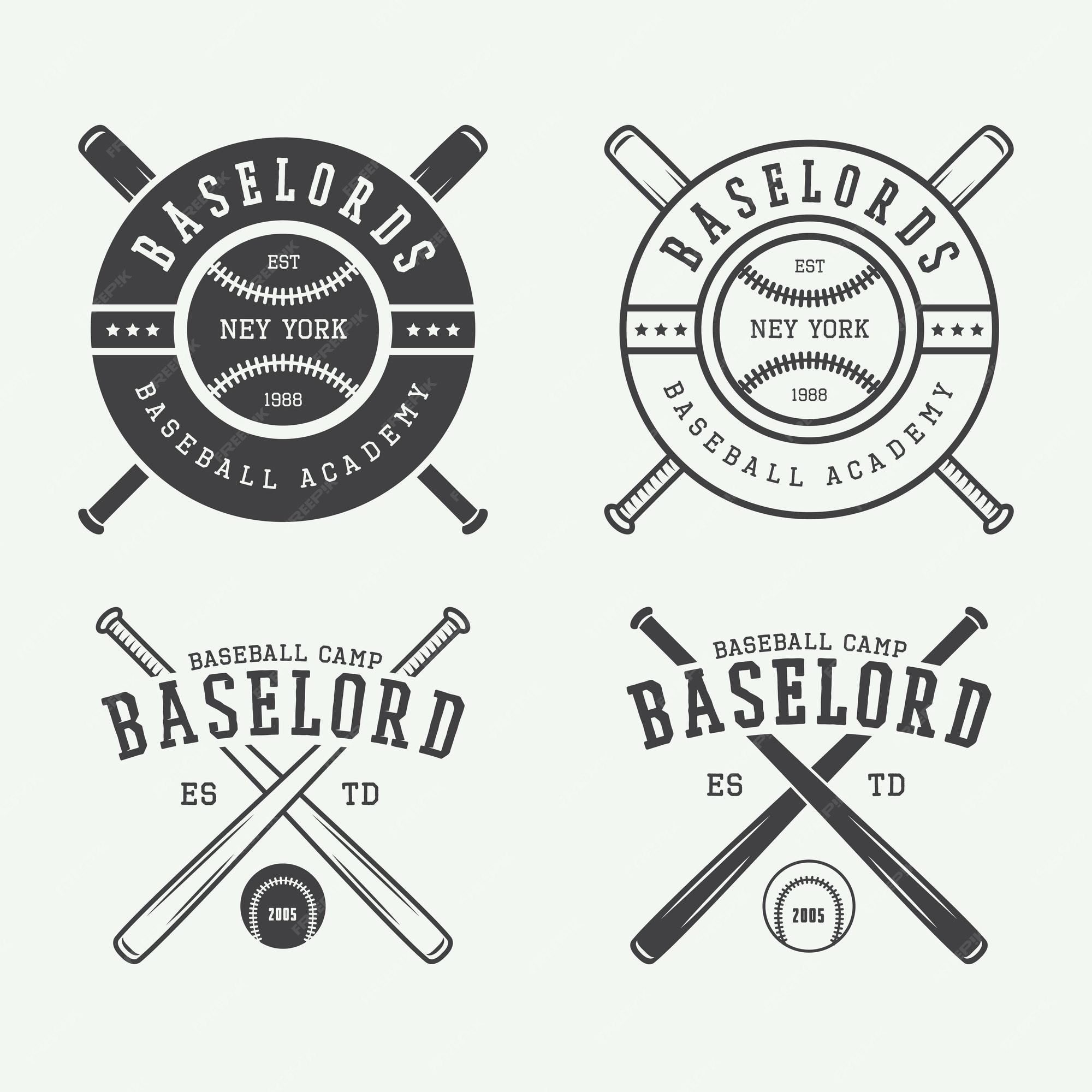 Premium Vector  Vintage baseball logos, emblems, badges and design  elements. vector illustration