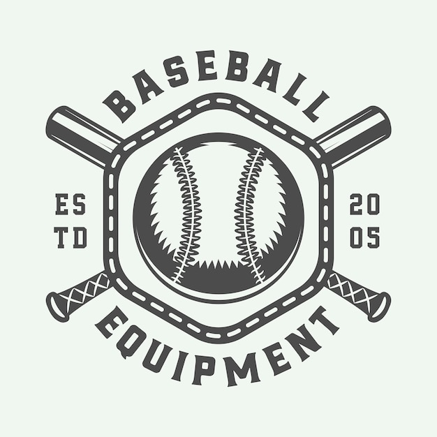 Vintage baseball sport logo emblem