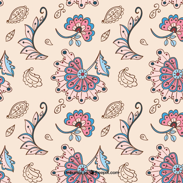 Vintage batik pattern in beige